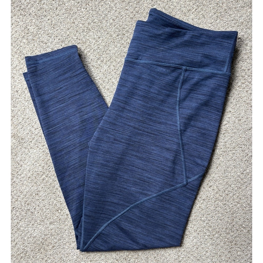 Patagonia Centered‎ Crops Leggings Womens Large Heather Blue Space Yoga Running